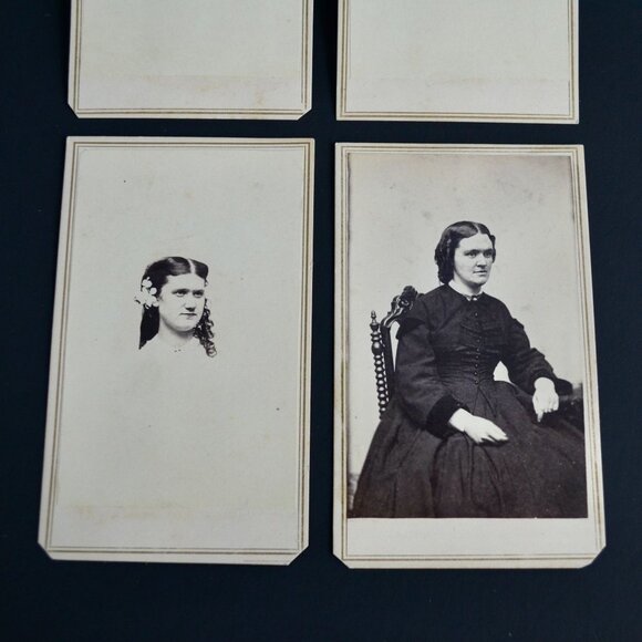 Civil War Era CDV Photos with Tax Stamps Set of 4 Women - Picture 3 of 6